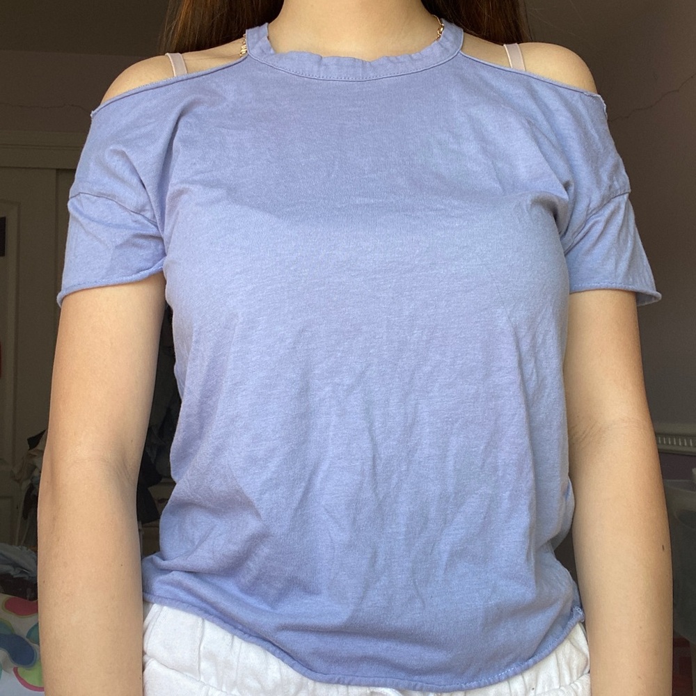 Topshop Tee with Shoulder Cut-Outs